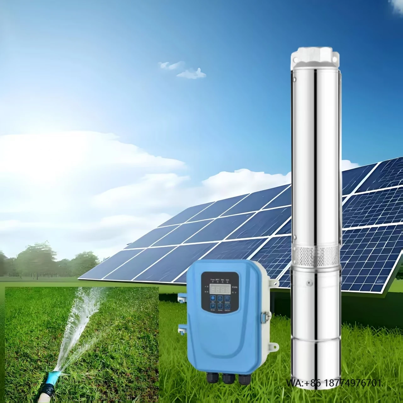 

Погружной насос высокого давления 276 м для глубокой скважины, солнечные насосы 220 В с корпусом насоса из нержавеющей стали для использования