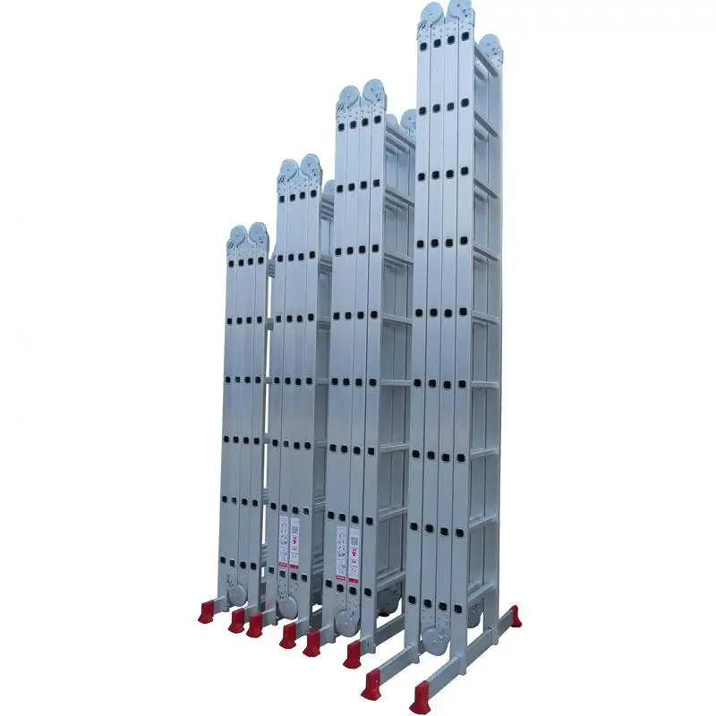 Portable Aluminum Folding Ladder for Home and Outdoor Easy-to-Store Collapsible Step Ladder for Garage/Kitchen