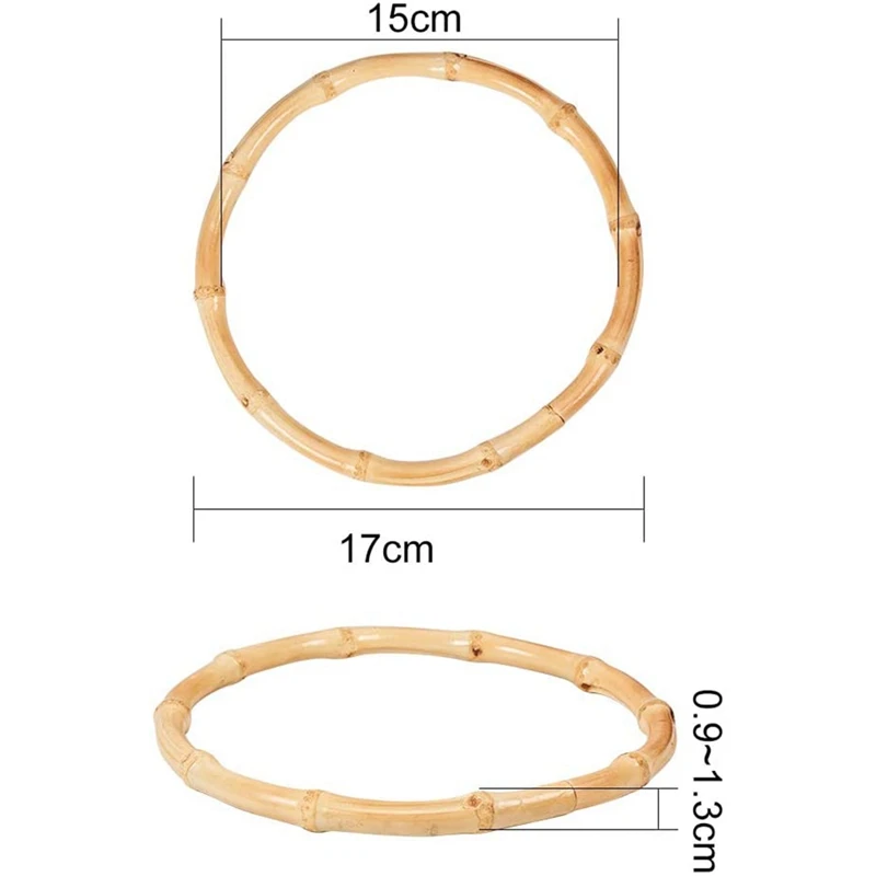 El işi çanta için yuvarlak bambu çanta çanta çanta kolları değiştirme el çantaları için DIY çanta aksesuarları