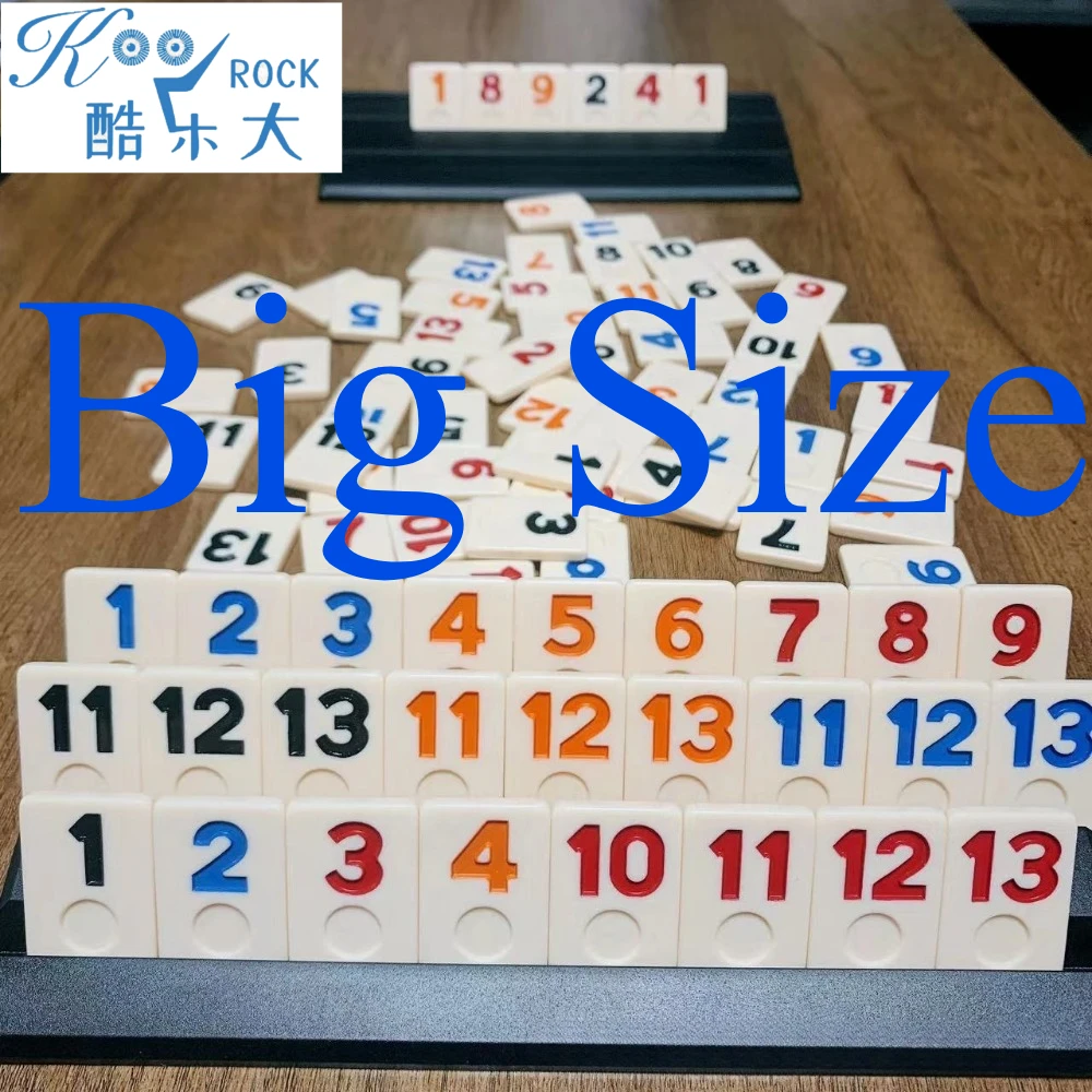 

106 плиток Digital Rummy с 4 прочными стеллажами и инструкциями, подходит для 2-4 игроков, дорожных игр, настольной игры Israeli