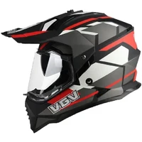 Casco de motocicleta MTB ATV Motocross Cascos patrón de fibra de carbono Casco todoterreno doble lente Capacete Casco moto certificación DOT
