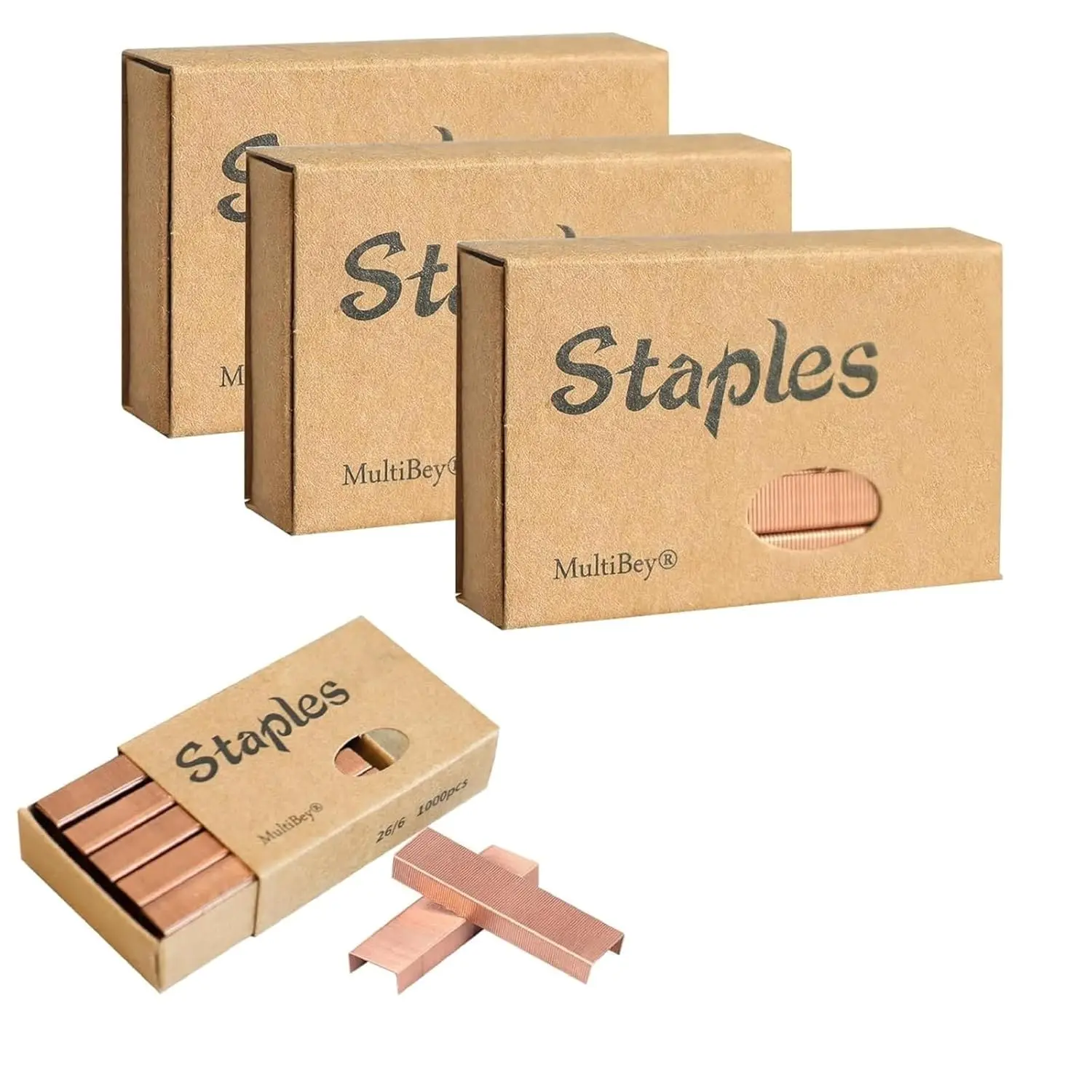 

4000 Pcs Rose Gold Staples, Standard #12 Size for Desk Stapler, 4 Boxes of 1000 Each