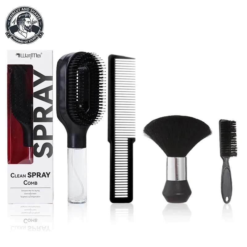 

4pcs Professional Haircut Set 2-in-1 Spray Comb,Beard Comb, Hair Comb,barbershop Hair Styling Spray,Portable Summer Travel Comb