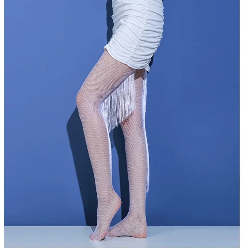 Sox collants résille pour femmes taille haute bas résille collants en maille Sexy avec couture collants Floral Appliqué perle collants