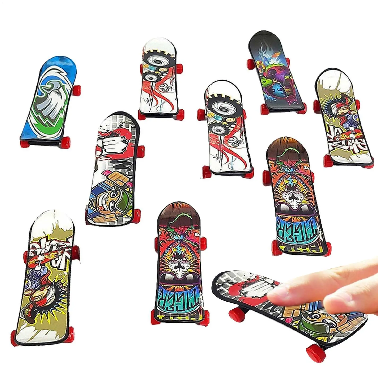 New Toy Finger Skateboards Hobbies Novelty Anti Stress Sensory Fingerboard Toys Mini Funny Gift For Kids Boy Multiple Patterns