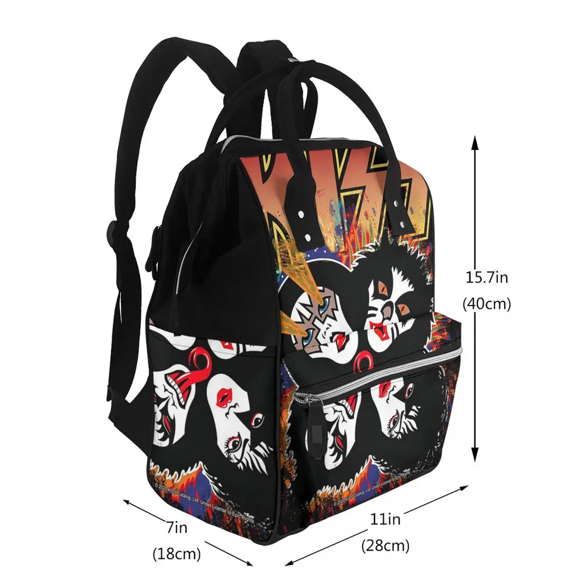 Kiss Rock Band Retor Student Backpack School Bag Hiking Travel Daypack for Men Women Bookbag Shoulder Bags