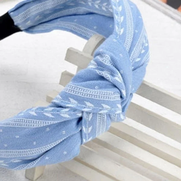 Elegant Knotted Leaf Wide Hairband Girls Fabric Headband Ladies Hair Accessories Band Hoop Beach