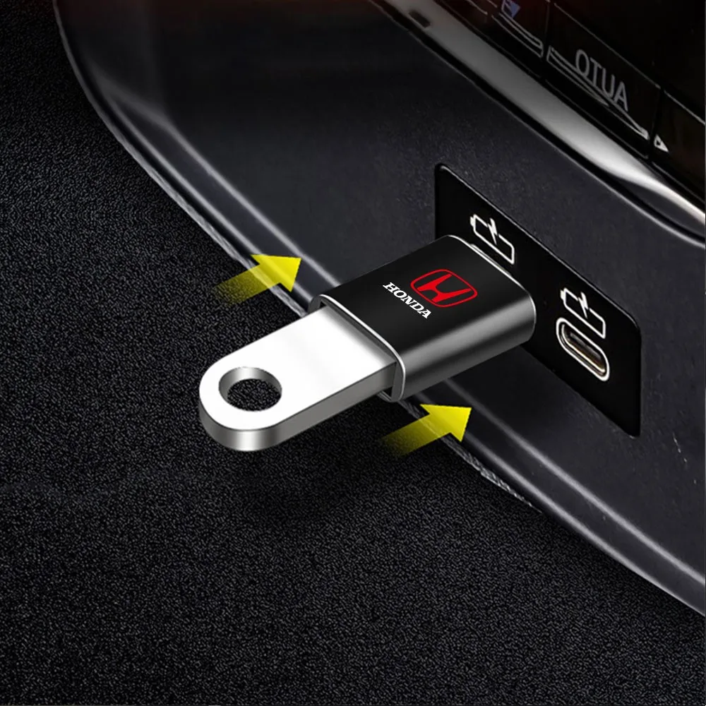 1Pcs USB To Type-C OTG Adapter USB Female Converter Phone Charger For Honda Mugen Power Accord Civic Vezel CRV Jazz City HRV view 4