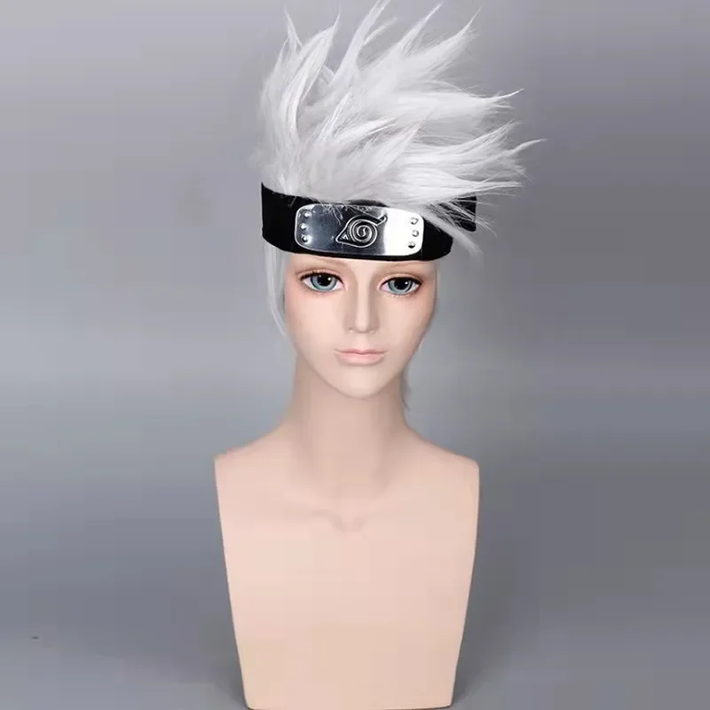 HOKAGE NINJA Hatake Kakashi Cosplay Wig Silver Gray Synthetic Short Curly Wig Anime Coser High Quality Wig Daily Party