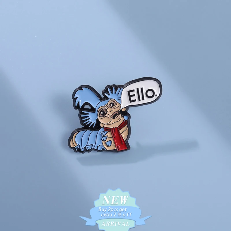 Labyrinth Ello Worm Enamel Pin Custom 80S Retro Animation Nostalgia Film Brooches Lapel Badge Inspired Jewelry Gift For Kid