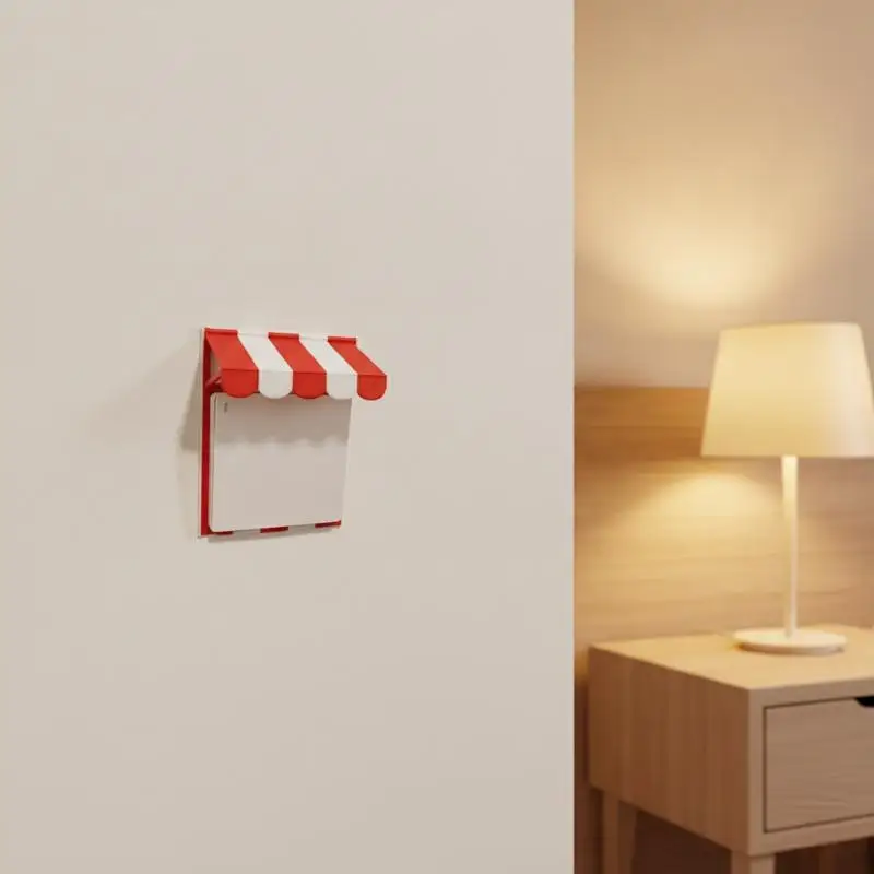 3D Printed Switch Panel Cover Cute Awning Shape Socket Protective Frame Decor Wall Sticker For Home Bedroom Wall Decoration