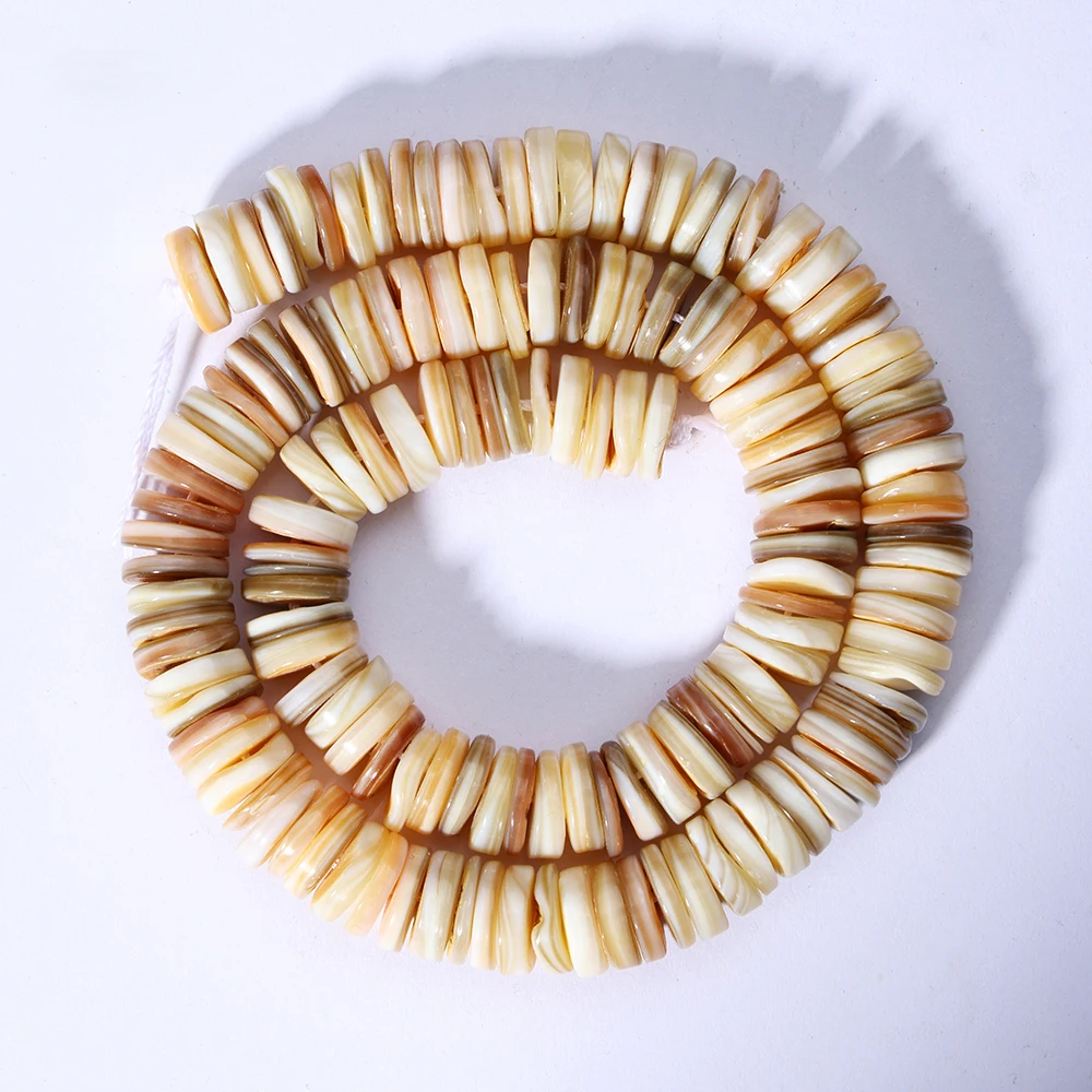 100% Natural 6/8/10mm Coffee Shell Spacer Beads Rondelle Beads For Jewelry Making DIY Bracelets Accessories 15''