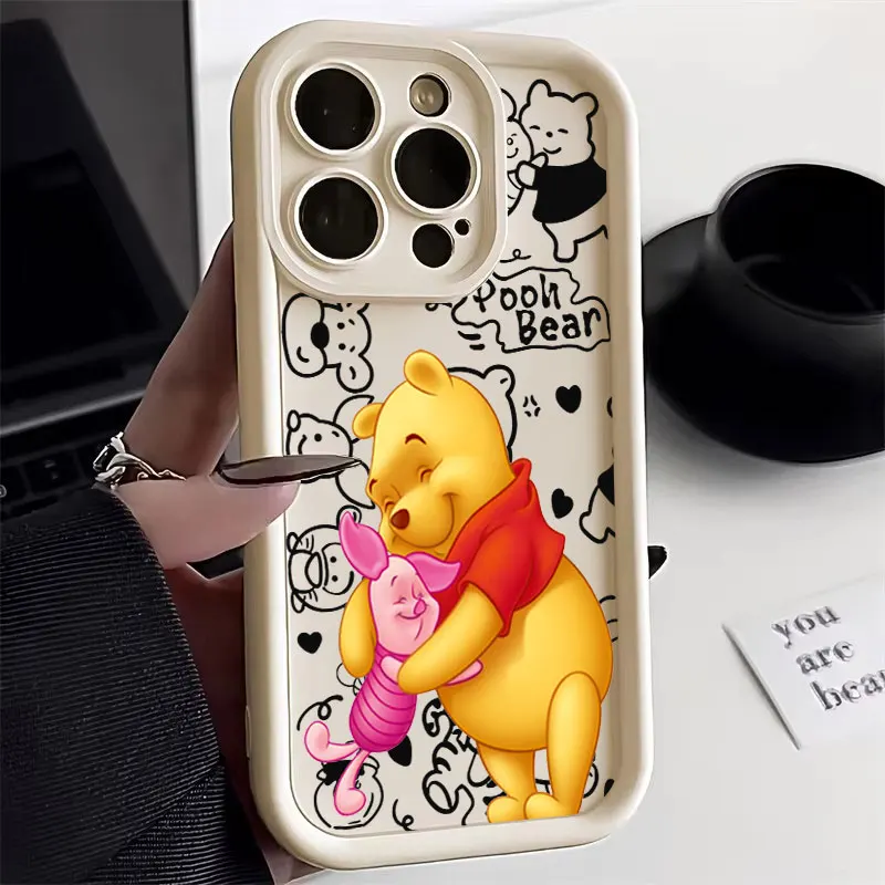 

Poohs Beer Winnies Cartoon Silicon Case For Apple iPhone 17E 15 16 14 13 12 11 17 Pro Max Air 16 Plus 16E Phone Protective Cover