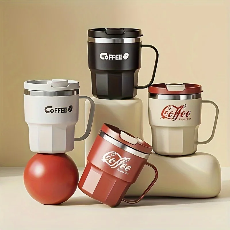 Hot Selling Insulated Cup, 304 Stainless Steel Water Cup, Household with Lid, Anti Drop Mug, Office Cup, Dormitory Cola Cup