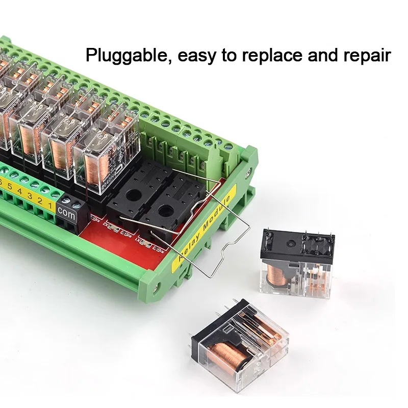 12V/24V 2~24 Channels Relay Module Board 2NO+2NC PNP NPN DIN Rail Mount PLC Amplifier Board 5A Relay Switch Module G2R-2 BMZ-R2