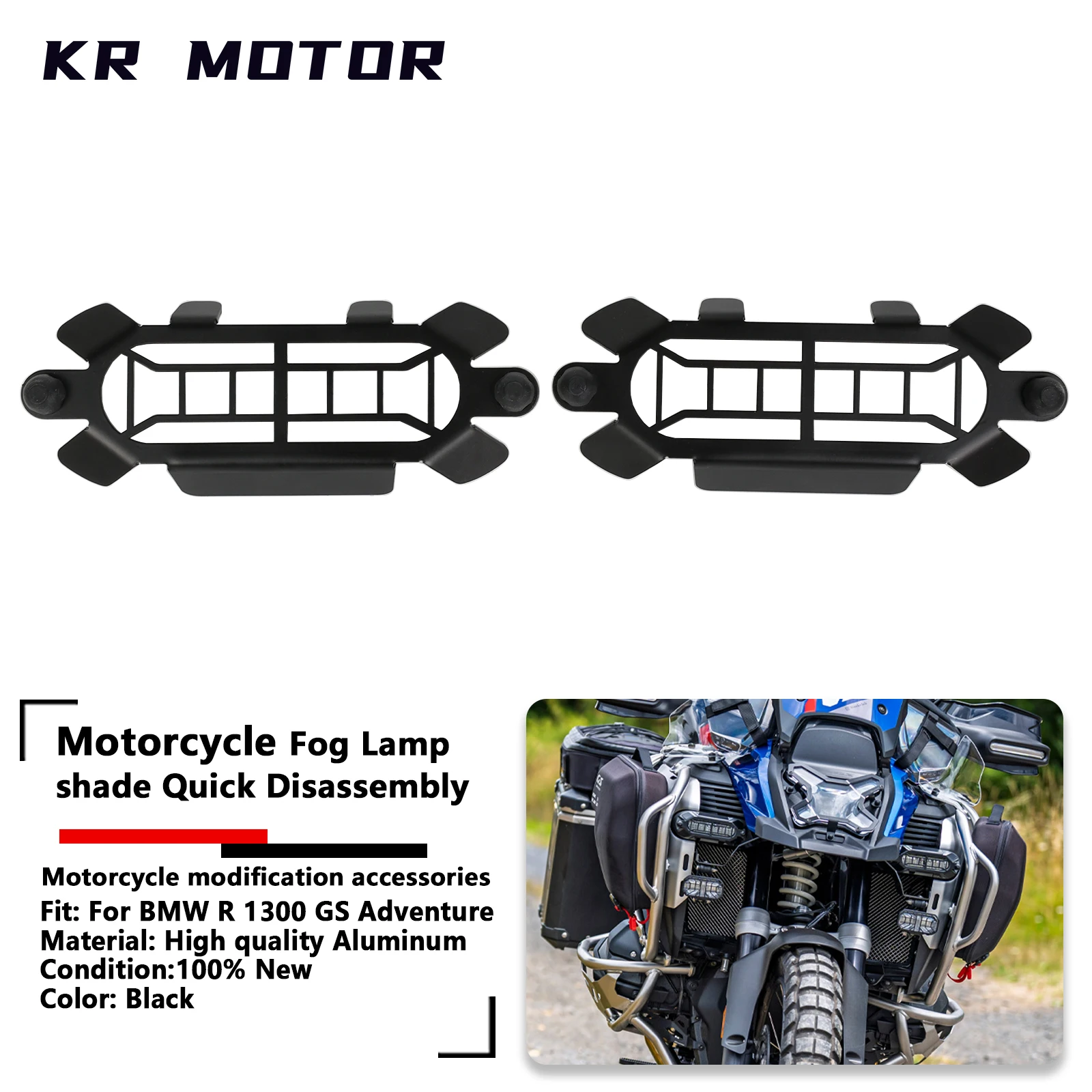 

Fits For BMW R1300GS Adventure 2024 2025 Motorcycle Auxiliary Light Cover Guard Turn Signal Protection With Quick Disassembly