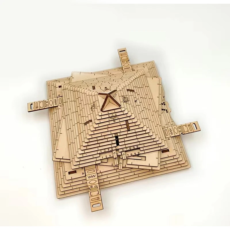 Creative Gift Box Pyramid Puzzle Mechanism Box Level 10 Hell Difficulty High IQ Puzzle Toy