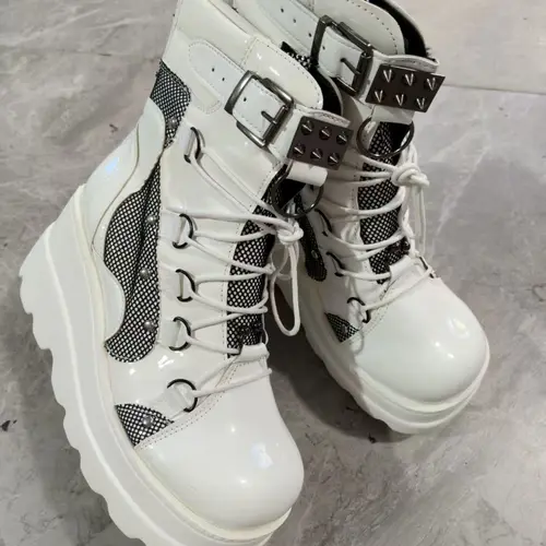New Punk Style Women Boots Fashion Thick Sole Ankle Boots Exquisite Wedge Heel Casual Boots for Woman Designer Shoes Botas Mujer - Image 9