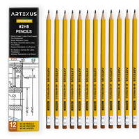 ARTEXUS Pencils #2 HB , Pack of 12, Wood-Cased Graphite Pencils in Bulk, pre sharpened pencils #2, Office & School Supplies.