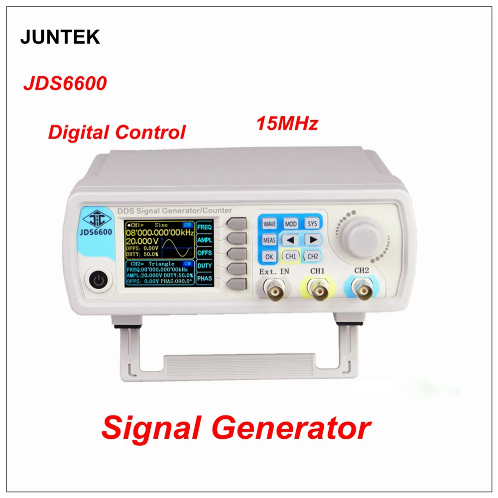 JDS6600 15/30/40/50/60MHZ Digital Control Signal Generator Dual-channel DDS Function Arbitrary Sine Waveform Frequency Meter