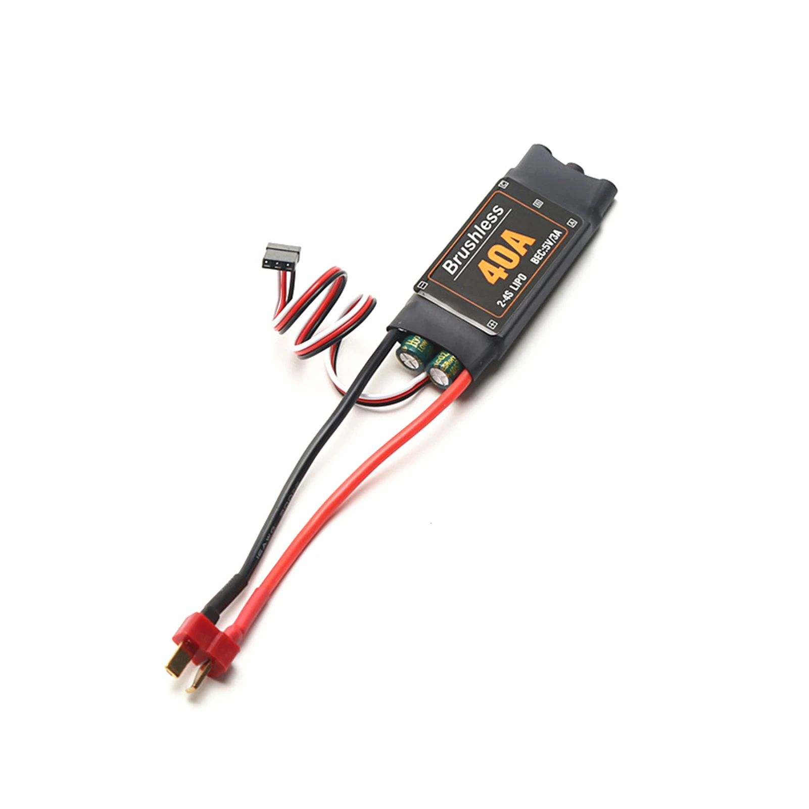 

40A Brushless ESC 2-4S Electronic Speed Controller XT60 Plug w/5V 3A BEC 3.5MM Banana Head for Airplane Aircraft Helicopter Boat