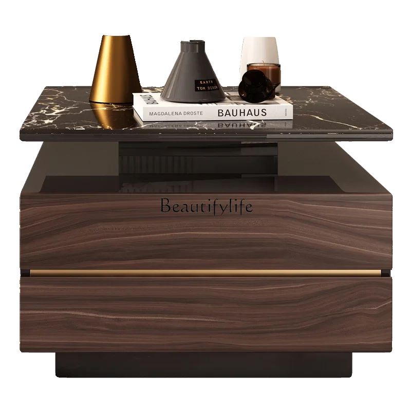 

ls 27Couch edge square sofa cabinet modern simple rock slab coffee table