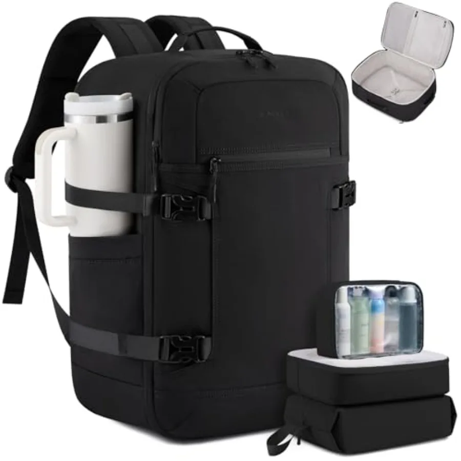 

50L Travel Backpack for Women and Men, Airline Approved Carry On Backpack with 3 Packing Cubes, TSA Personal Item Bag, Waterpro