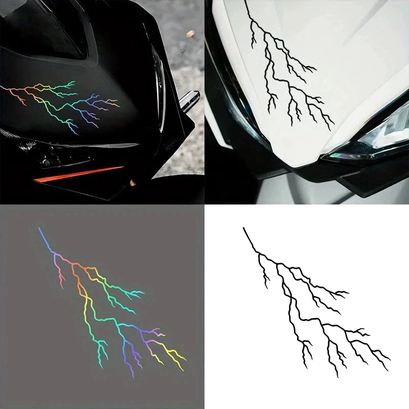 1PC Crack Lightning Creative DIY Motorbike Front Fairing Fuel Tank Helmet Scooter Vinyl Decals Decoration Motorcycle Sticker