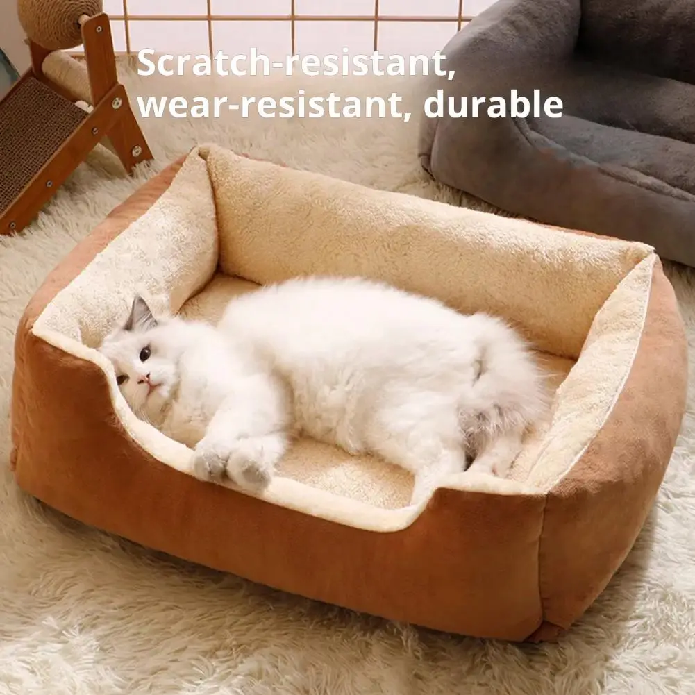 Plüsch-Haustiernest, orthopädisches Hundesofabett, Hundehütte, Matte, weiche Katzencouch, waschbares Katzen-/Welpen-Schlafbett für kleine und mittelgroße Hunde