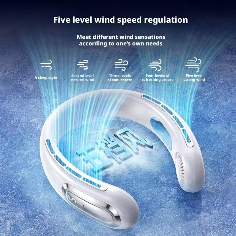 Neck Hanging Fan New portable portable lazy person neck hanging bladeless small fan cooling small silent electric fan