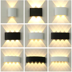 Nordic Wall Lamp Led Aluminum Outdoor Indoor Ip65 Up Down White Black Modern For Home Stairs Bedroom Bedside Bathroom Light