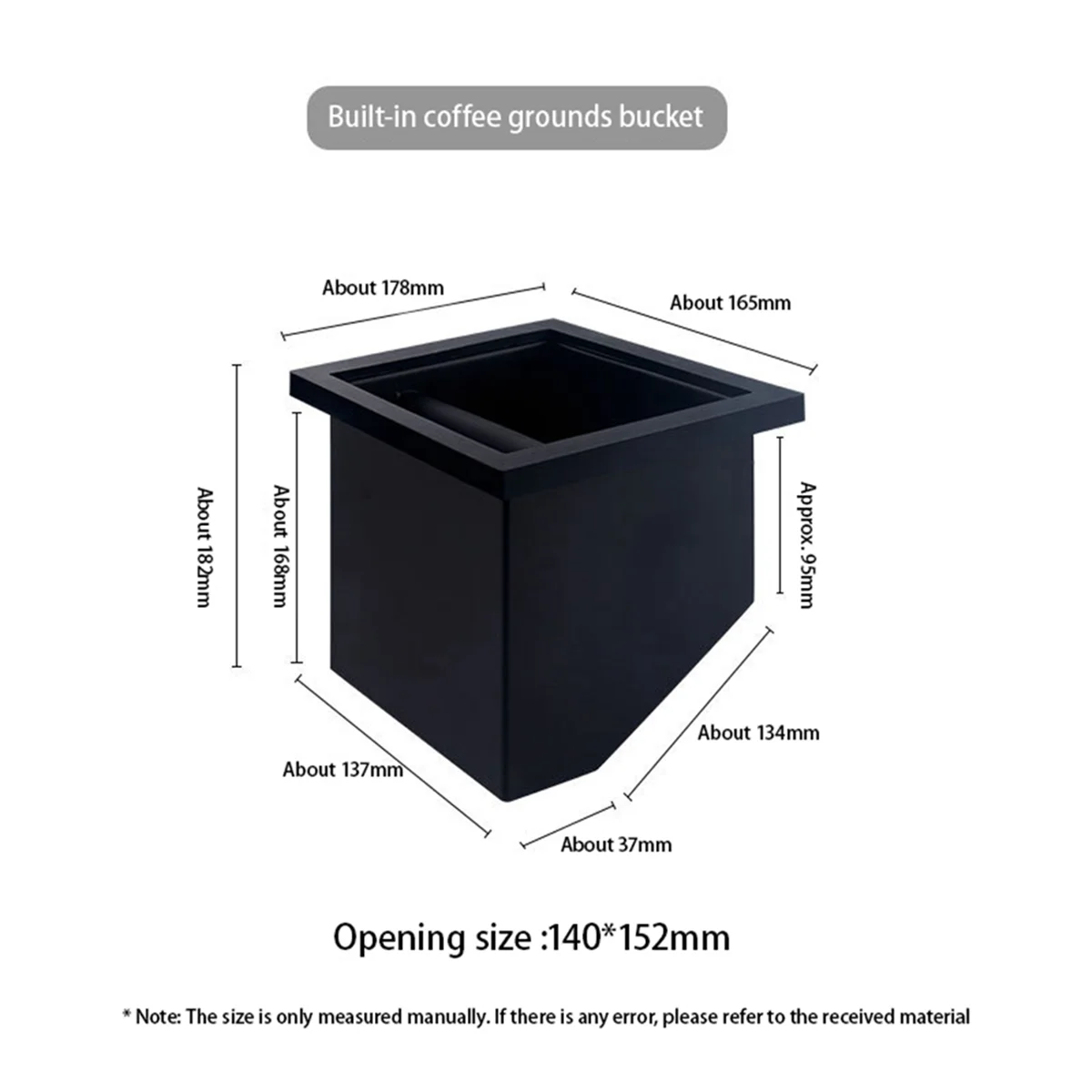 Coffee Grounds Box, Embedded Inclined Mouth Knocking Box, Coffee Waste Powder Knocking Box, Bar Coffee Knocking Box