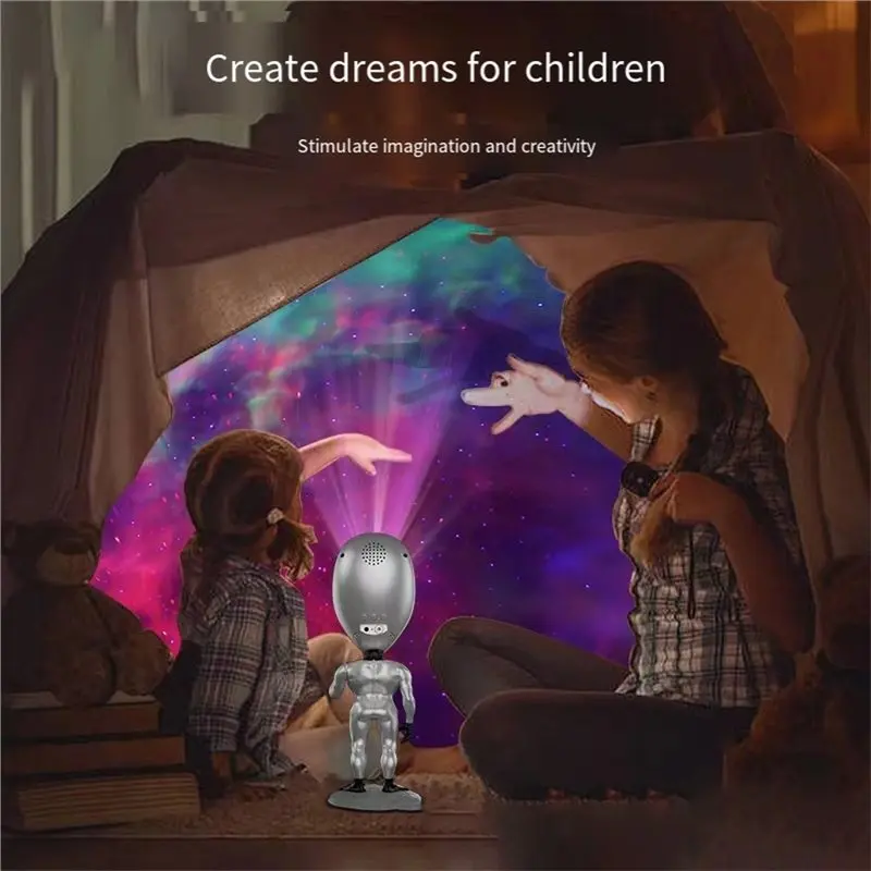 LLCS-For Bedroom Game Room Atmosphere Lamp 1PC Alien Star Projector Lamp Voice Interactive Star Projection Desktop Decoration