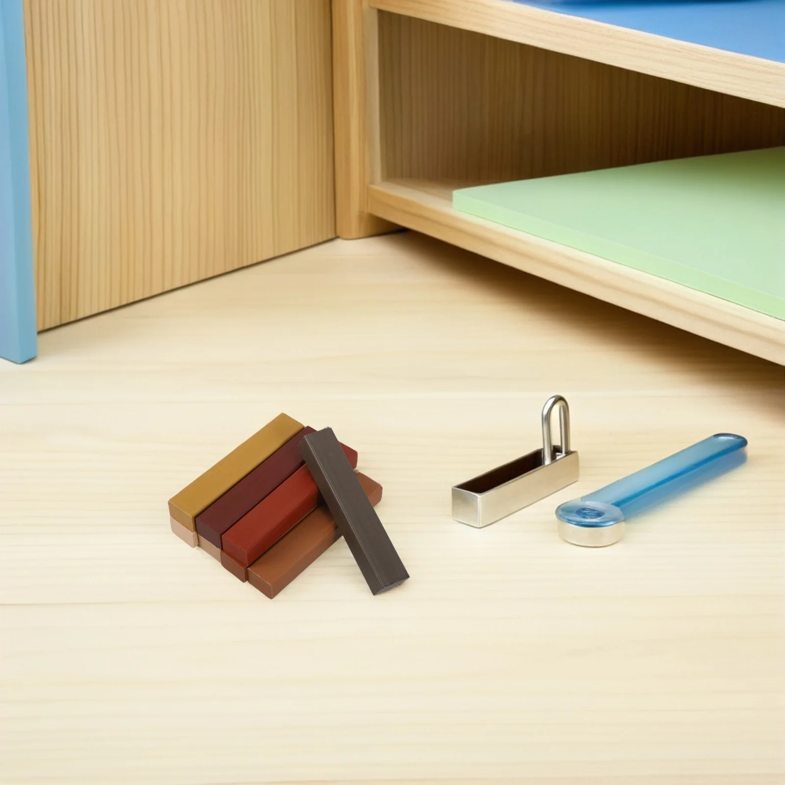 Kit de réparation de sol en bois, 8 pièces: bâtons de remplissage de cire pour meubles, réparation des rayures, des trous, fusion rapide de la chaleur, facile à utiliser