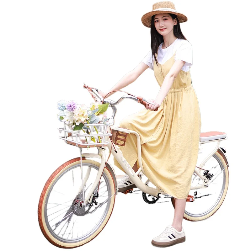 new 26-Inch Lightweight Variable-Speed Bicycle for Adults - Urban Retro Coffee Bike (Commuter Style)