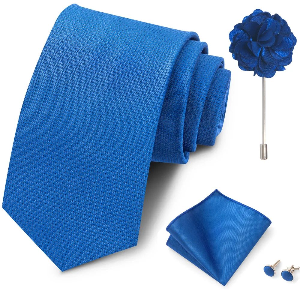 Großhandel Mode 8 cm Krawatte Taschentuch Manschettenknopf Pin Set Männer Krawatte Lila Paisley Anzug Zubehör Fit Hochzeit Geburtstag Geschenk – Detail 9