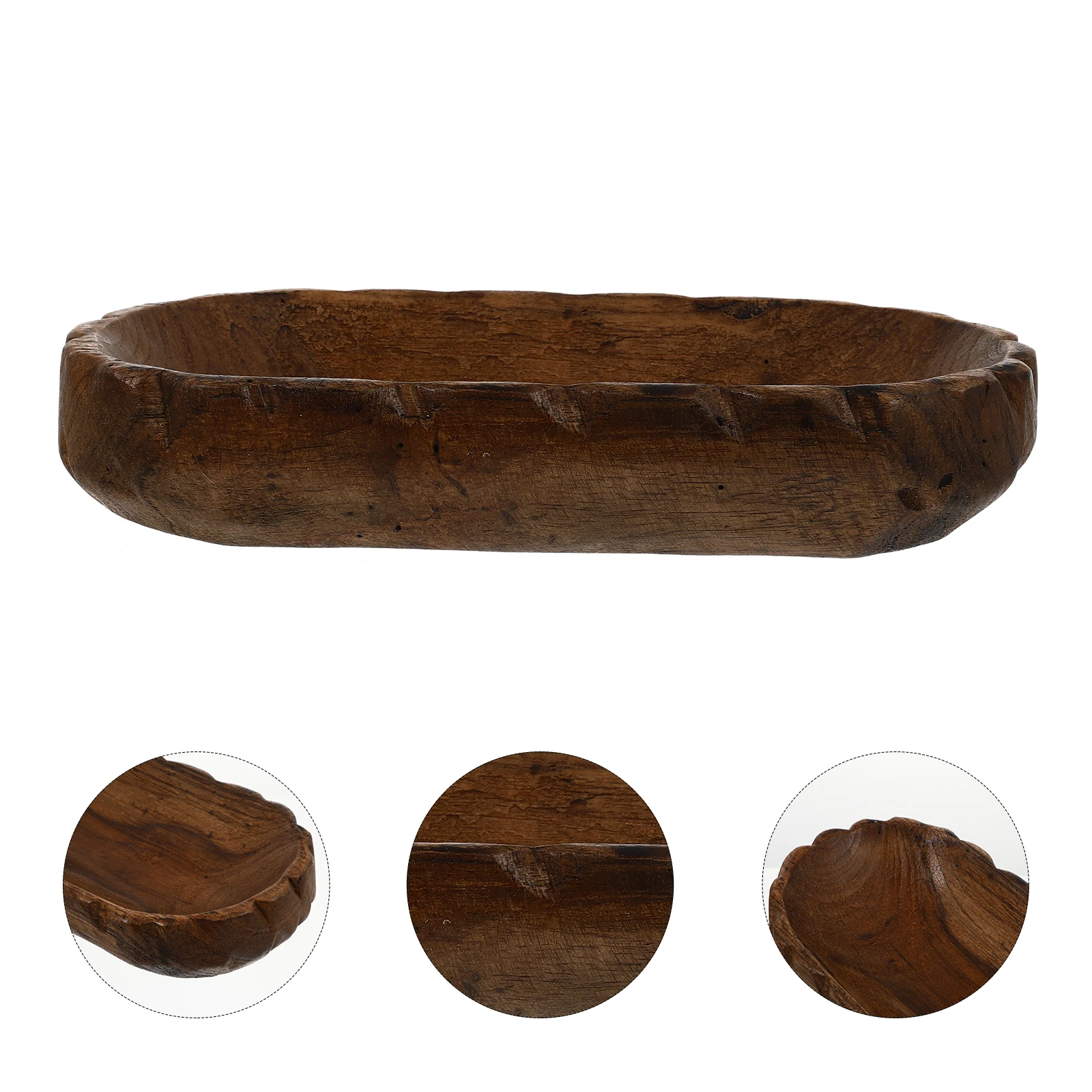 

Wavy Edges Wooden Fruit Dish Natural Wood Serving Plate Home Hotel Restaurant Practical Food Storage Craft Snack Salad