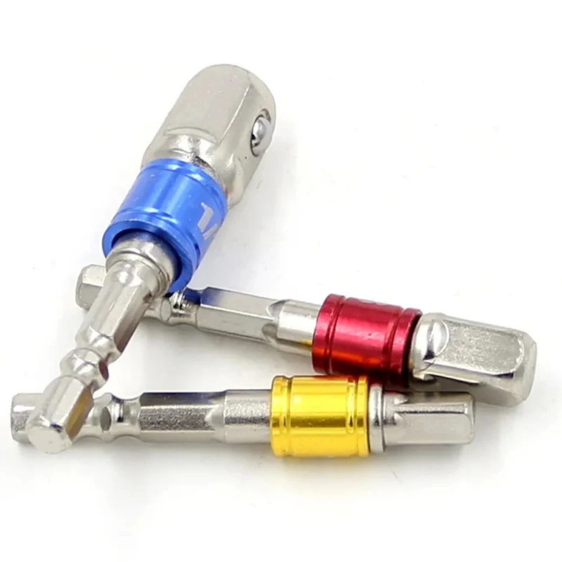 Changeover Extension Square Head Socket Tool Set for Electric Screwdriver 3 Piece Set Color Hexagon Screw Screwdriver
