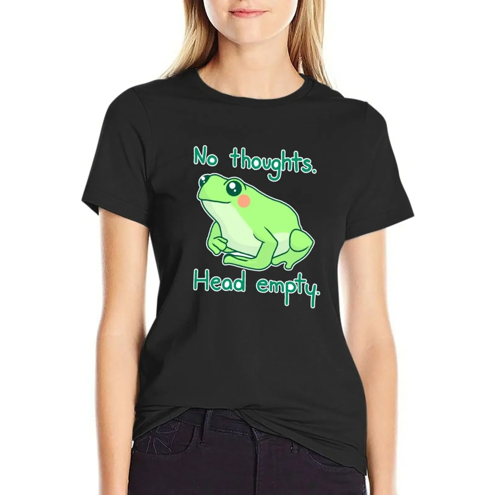 No Thoughts Head Empty Froggy T-Shirt oversized summer tops Short sleeve tee Summer Women's clothing