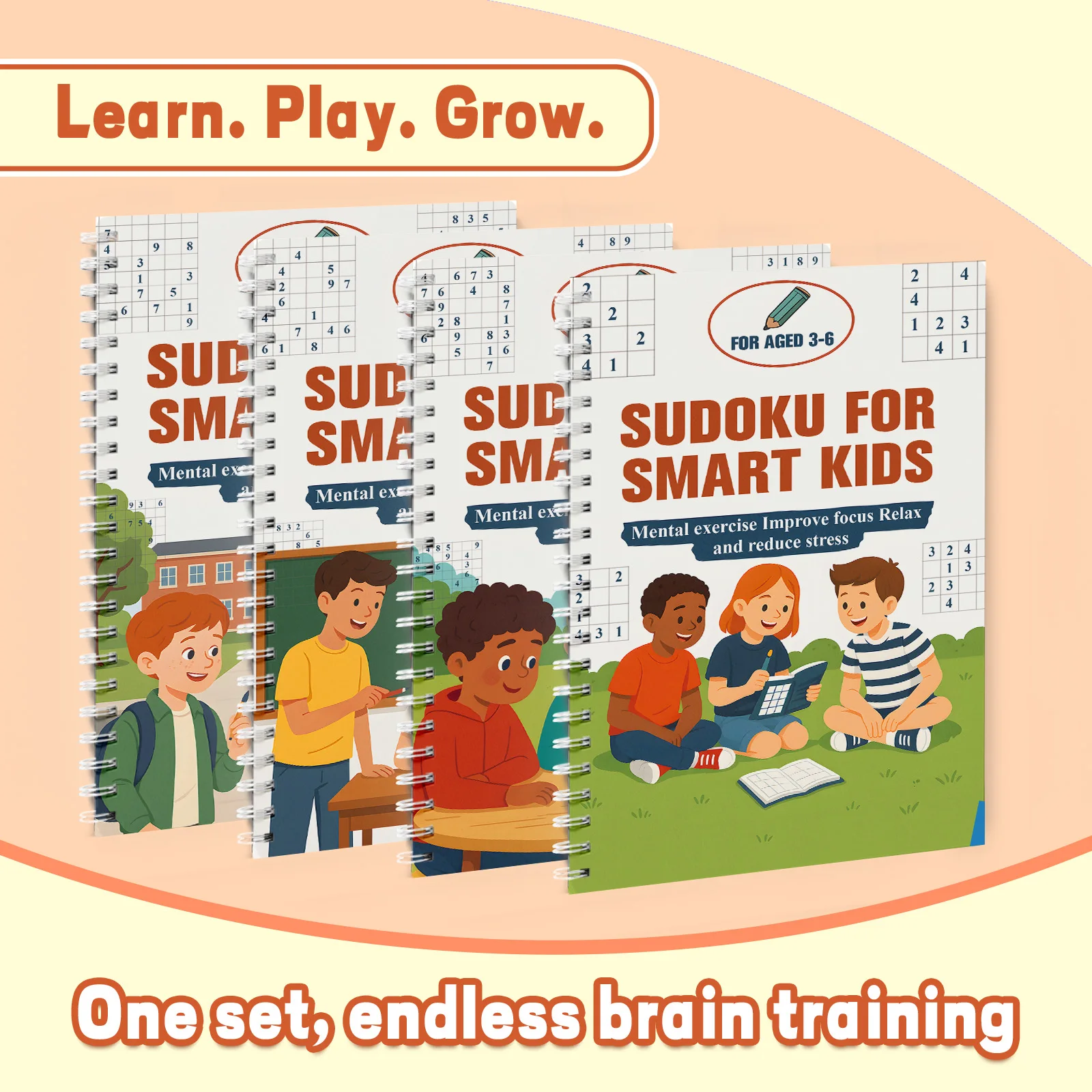 Kids Early Education Sudoku Puzzle Book, Brain Teaser Logic Game Workbook, Number Reasoning Training Book for Toddlers