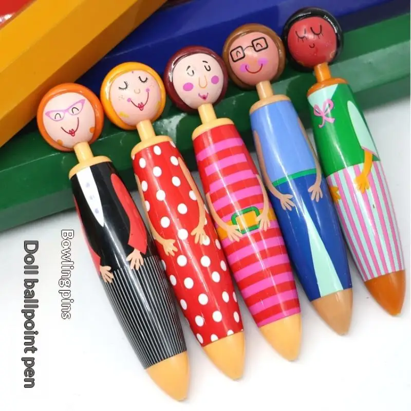 Funny Ballpoint Cartoon Doll Ballpoint Pen Creative Student Ballpoint Pen Stationery Click Ballpoint Pen with Doll Decor