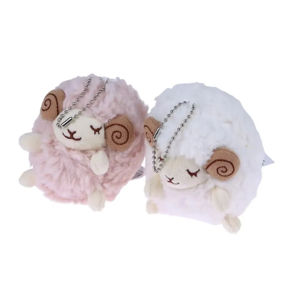 Mini Size Sheep Pendant Soft Fluffy Texture Cartoon Anime Style Mini Sheep Pendant Hanging Loop Keychain Attachment