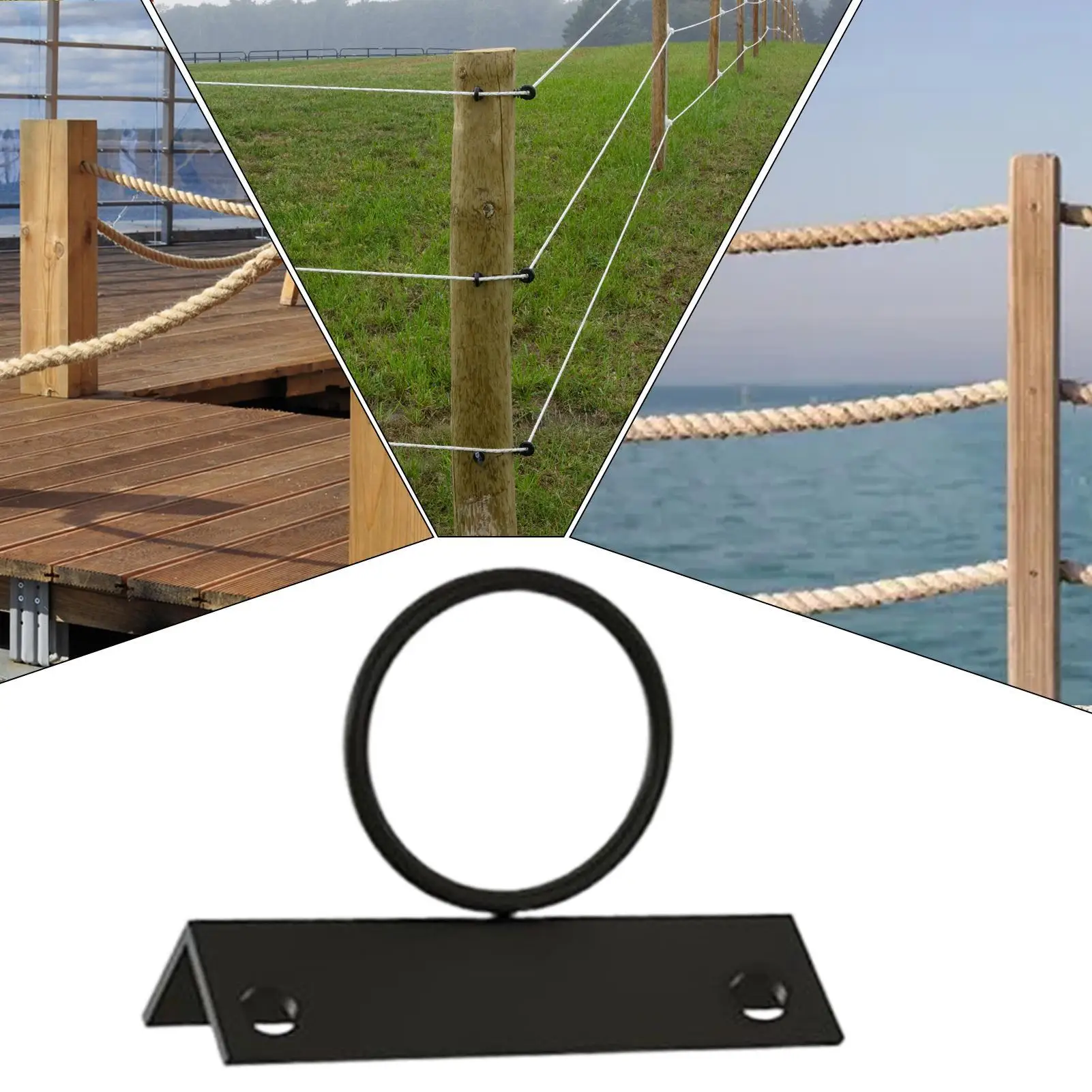 Drop Ring Rope Brackets Drop Ring Bracket Support Holder Sturdy Wall Mount Hanger Easy Installation Hardware For Decks Railing