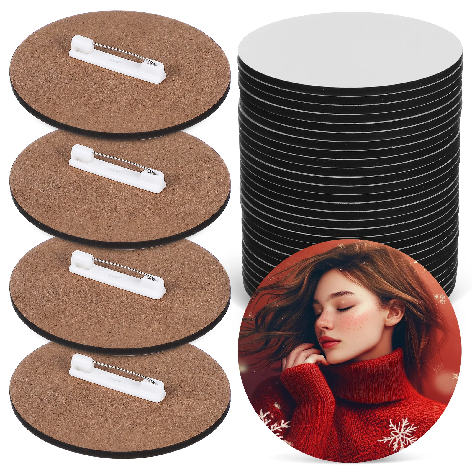 

30 Pcs Personalized Work Badge Elegant Name Tags Durable Sublimation Pins Buttons Business Lapel DIY