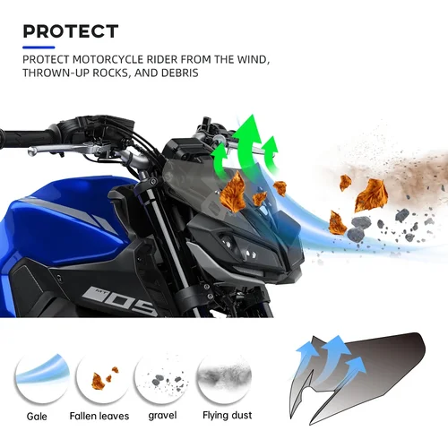 Imagen 2 del producto Parabrisas para YAMAHA MT-09/SP FZ-09 2017-2020 18 19 parabrisas Pare-brise deflectores de viento para motocicleta MT-09SP MT09 FZ09 MT FZ 09
