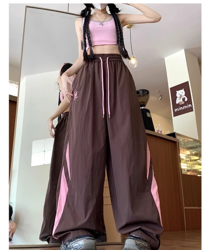 

Dopamine wearing workwear pants for women 2024 Spring and Autumn new style loose straight leg small workwear wide leg pants