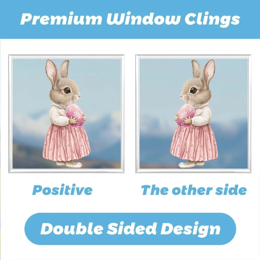 

PVC Easter Window Door Stickers Creative Decorative Removable Static Easter Egg Window Decals DIY Waterproof