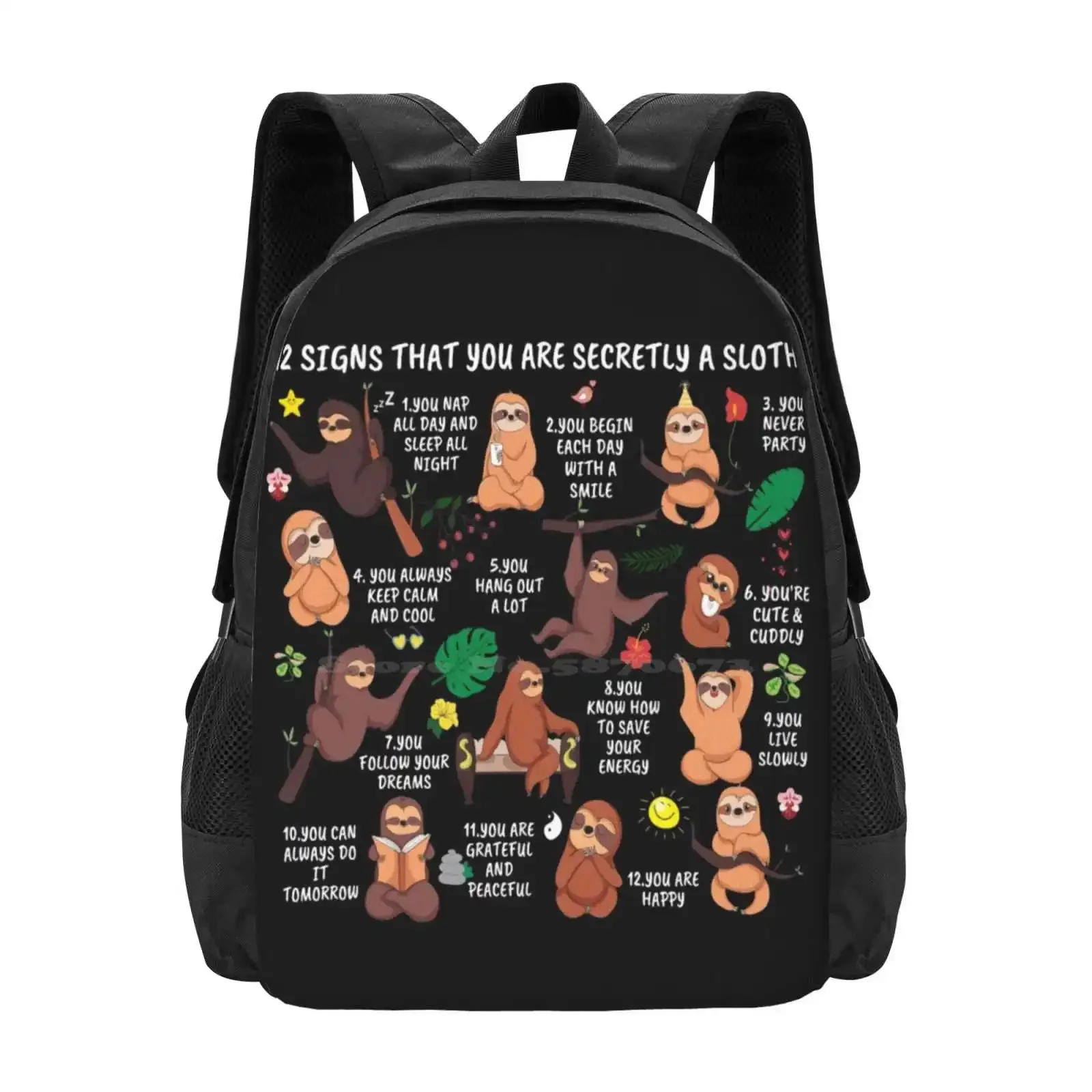 

12 Signs That You Are Secretly A Sloth Gifts For Sloth Lovers Hot Sale Schoolbag Backpack Fashion Bags Sloth For Her Sloth For