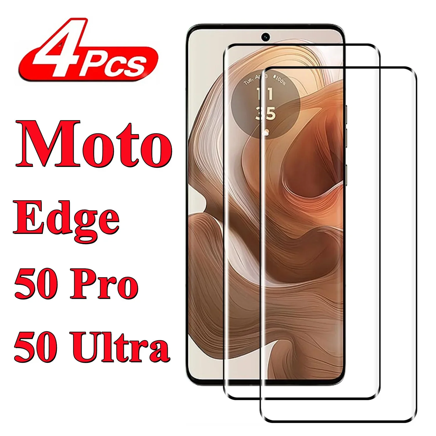 

1/4Pcs For Mote Edge 50 Pro Full coverage curved toughened glass Motorola Edge 50 Ultra Screen Protector Glass