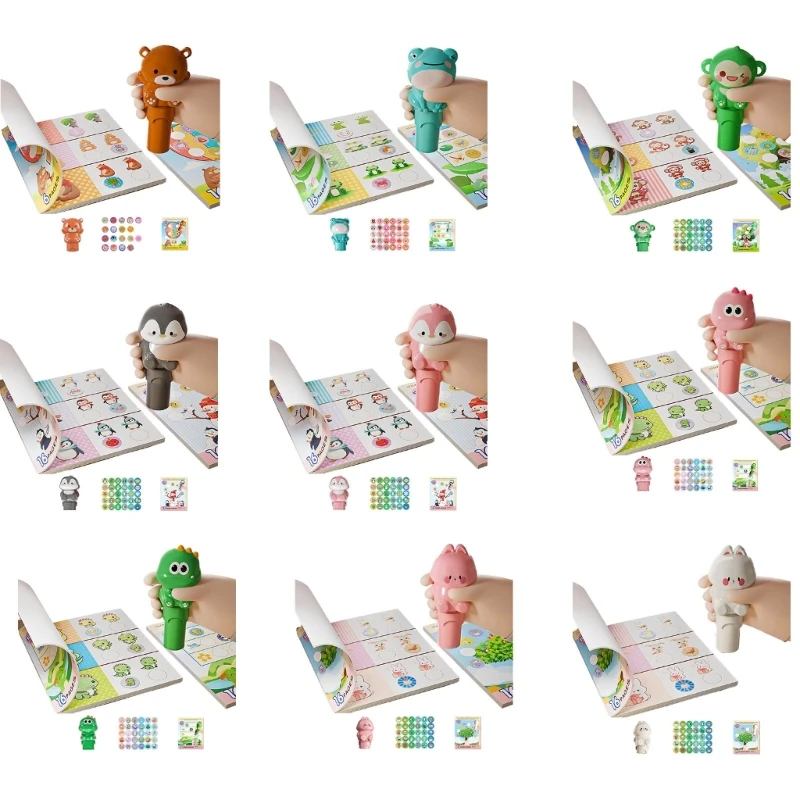 Cartoon Sticker Stamper with 300 Sticker and 16 Pages Activity Book for Boy Girl Dropship